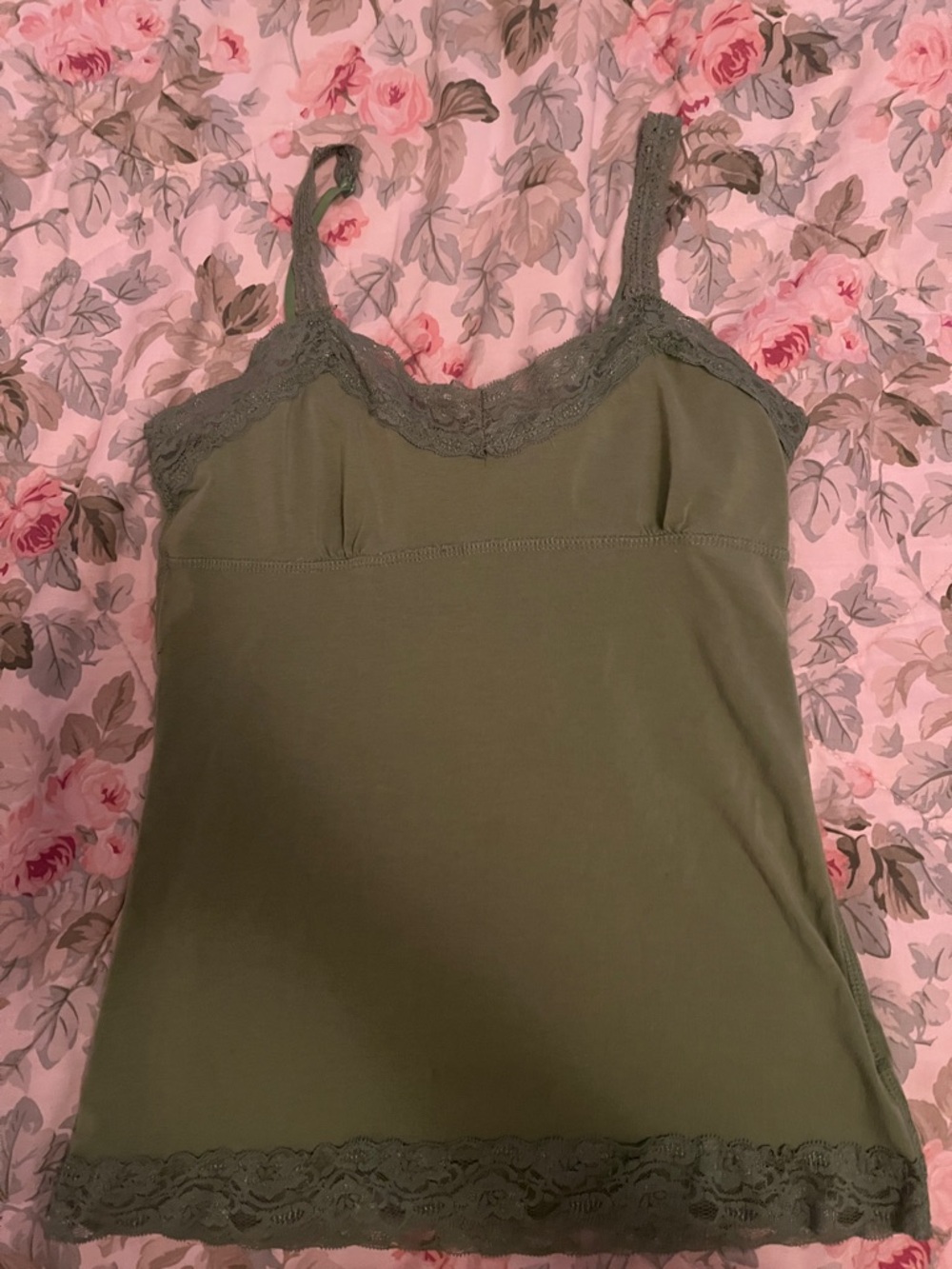 Urban Heritage Green Lace-Trim Cami